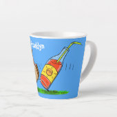 Funny ants cartoon latte mok (Rechterhoek)