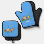 Funny ants cartoon ovenwant & pannenlap set (Voorkant / Achterkant)