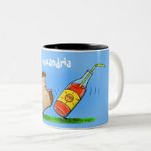 Funny ants cartoon tweekleurige koffiemok (Voorkant rechts)