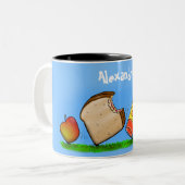 Funny ants cartoon tweekleurige koffiemok (Voorkant links)