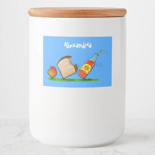 Funny ants cartoon voedselcontainer etiket (Voorkant)