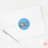 Funny ants picnic cartoon illustratie ronde sticker (Envelop)