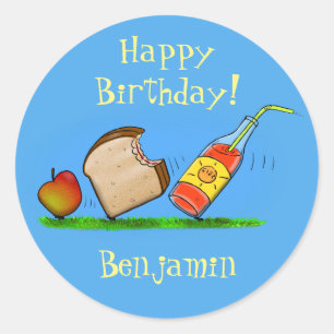 Funny ants picnic cartoon illustratie ronde sticker