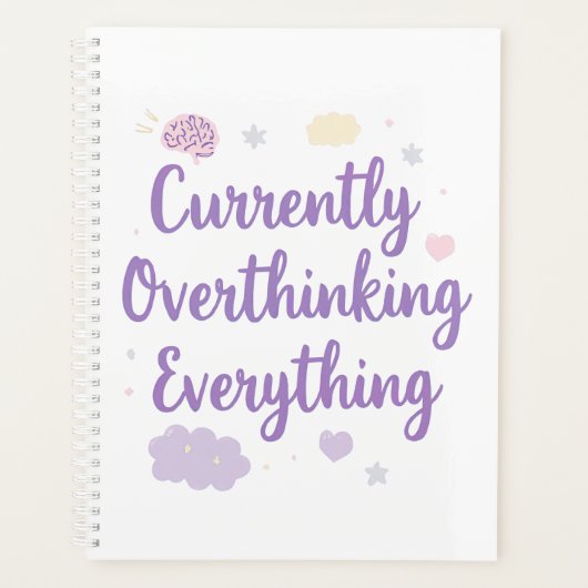 Funny Anxiety Overthinking Quote Pastel Planner (Voorkant)