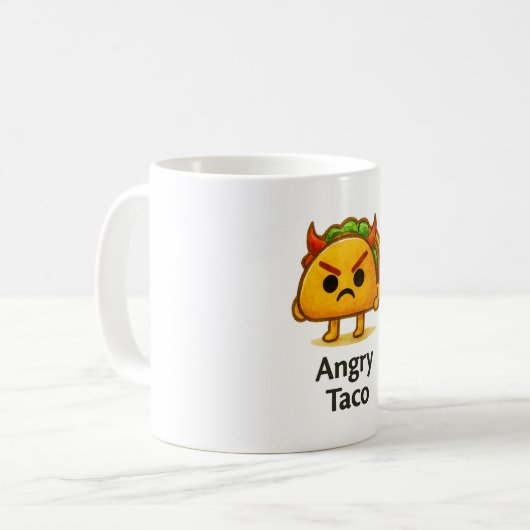 Funny Anxiety Taco Mug Cute Gift for Foodie Friend Koffiemok (Voorkant links)
