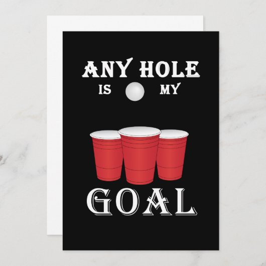 Funny any Hole is m'n vriend fat beer pong Kaart (Voorkant / Achterkant)