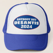 Funny "Anybody but DeSantis2024" Trucker Pet (Voorkant)