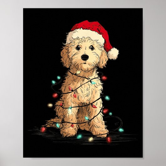 Funny Ao Christmas Graphics Dog Lights Lover  Poster (Voorkant)