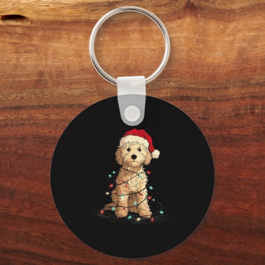 Funny Ao Christmas Graphics Dog Lights Lover  Sleutelhanger (Voorkant)