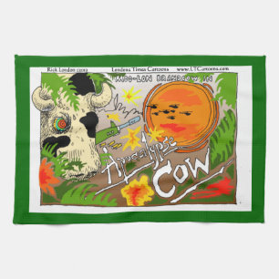 Funny Apocalypse Koe Kitchen Towel van Rick London Theedoek
