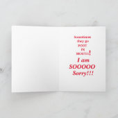 Funny Apology Kaart (Binnen)
