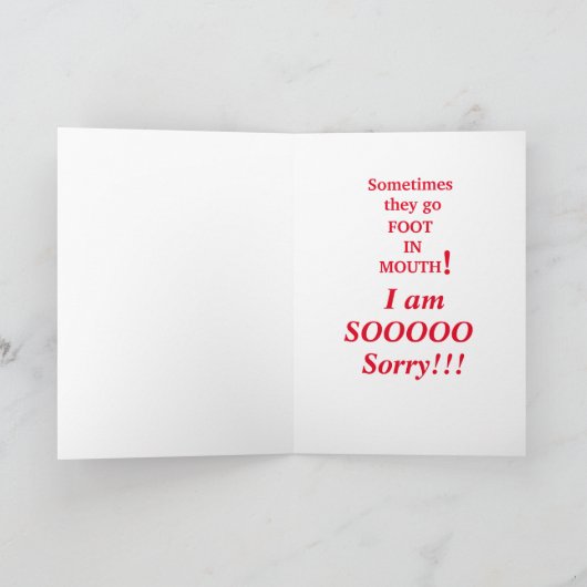 Funny Apology Kaart (Binnen)