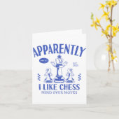 Funny Apparently, I Like Chess  Kaart (Gele Bloem)