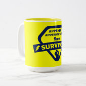 Funny Appendix Removal Chirgery Appendectomie Tweekleurige Koffiemok (Voorkant links)