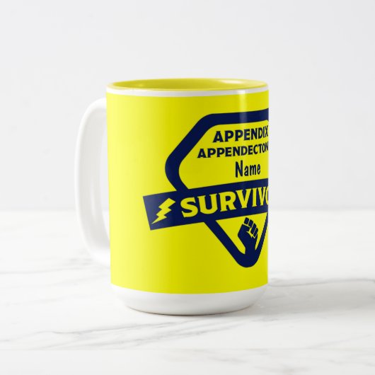 Funny Appendix Removal Chirgery Appendectomie Tweekleurige Koffiemok (Voorkant links)