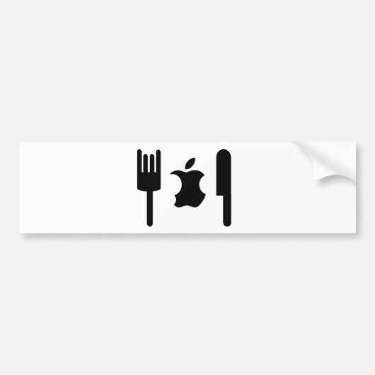 Funny Apple Bumpersticker (Voorkant)