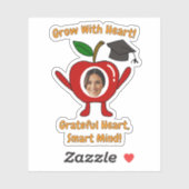 Funny Apple Custom Photo Grateful Heart Smart Mind Sticker (Vel)