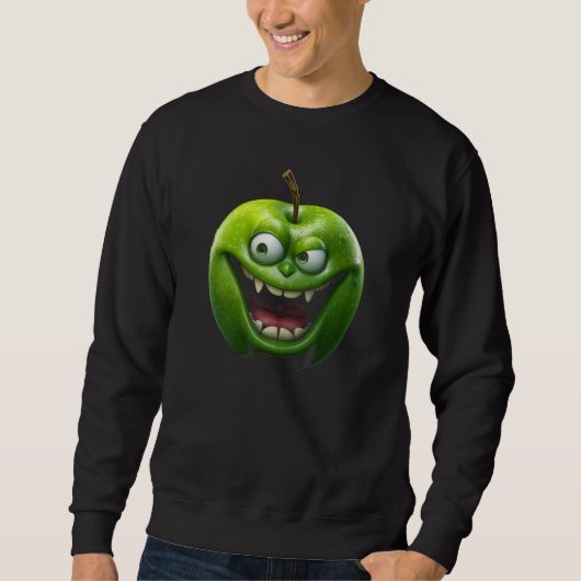 Funny Apple Silly Face For Men Women Fruit Vegetab Trui (Voorkant)