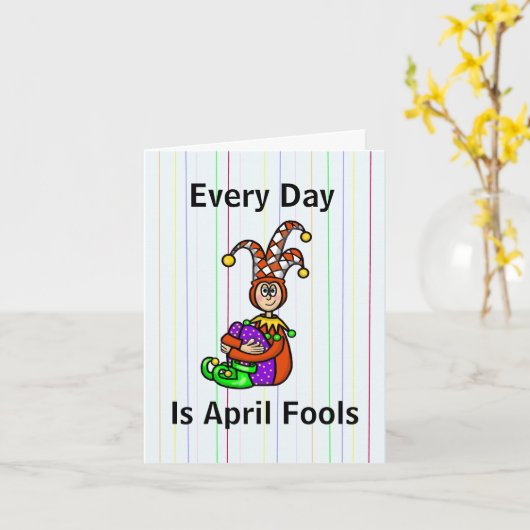 Funny April Fool Day Card Kaart (Gele Bloem)