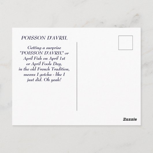 Funny April Fools Day Briefkaart - leest kaart ter (Achterkant)