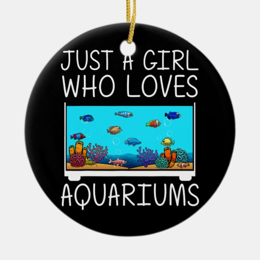 Funny Aquarium voor Kinder dameskussens Keramisch Ornament (Voorkant)