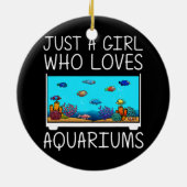 Funny Aquarium voor Kinder dameskussens Keramisch Ornament (Achterkant)