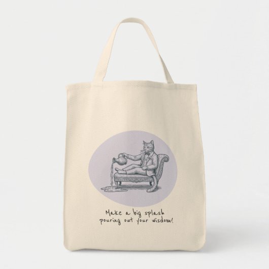 Funny Aquarius Zodiac Cat Tote Bag (Voorkant)