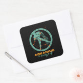 Funny Aquarius Zodiac Star Astrology Birthday Vierkante Sticker (Envelop)