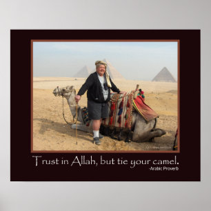 Funny Arabic Proverb Egypt Pyramids Camel Foto Poster