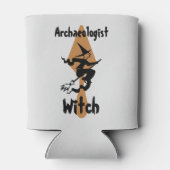 Funny Archeoloog Witch op een kamer en trowel Blikjeskoeler (Achterkant)