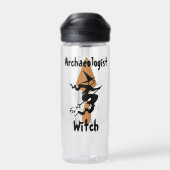 Funny Archeoloog Witch op een kamer en trowel Waterfles (Achterkant)