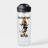 Funny Archeoloog Witch op een kamer en trowel Waterfles (Voorkant)