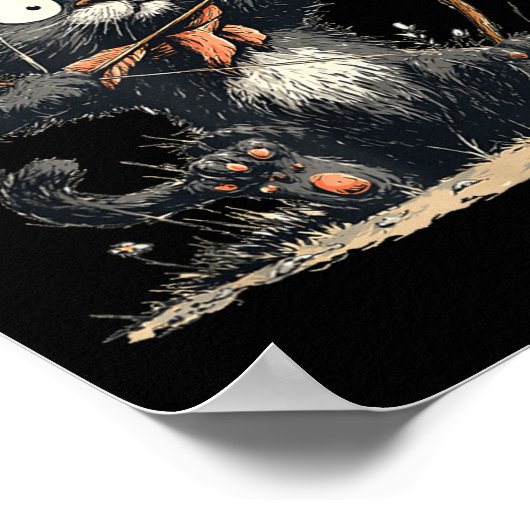 Funny Archer Cat With Bow And Arrow Graphic Costum Poster (Hoek)