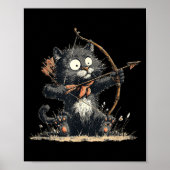 Funny Archer Cat With Bow And Arrow Graphic Costum Poster (Voorkant)