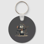 Funny Archer Cat With Bow And Arrow Graphic Costum Sleutelhanger (Voorkant)