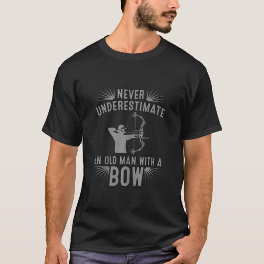 Funny Archery for Deer Bow Hunter Mannen Grandpa H T-shirt (Voorkant)