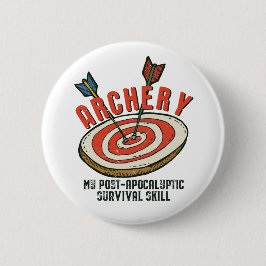 Funny Archery My Post-Apocalyptic Survival Skill Ronde Button 5,7 Cm