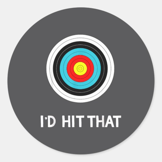 Funny Archery Quote I'd Hit That Archer Gif Ronde Sticker (Voorkant)