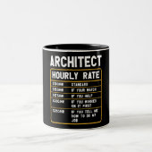 Funny Architect Hourly Rate Two-Tone Coffee Mok (Center)