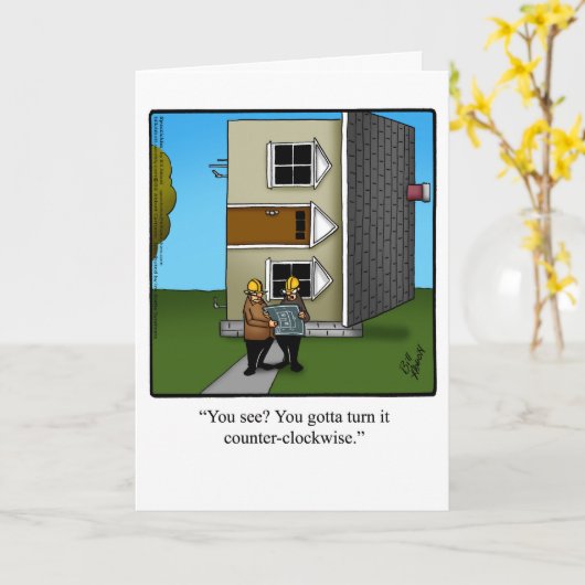 Funny Architect Humor Wenskaart Kaart (Gele Bloem)