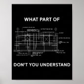 Funny Architectural Civil Engineering Engineer  Poster (Voorkant)