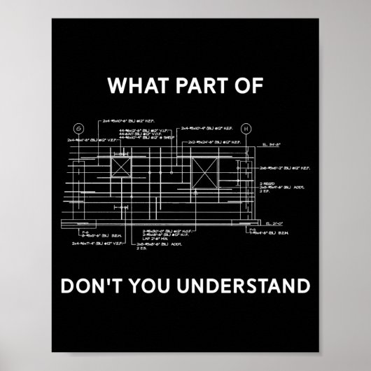 Funny Architectural Civil Engineering Engineer Poster (Voorkant)