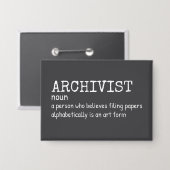 Funny Archivist Definition Button (Voorkant / Achterkant)