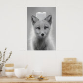 Funny Arctic Fox Bathroom Print, Toilet Paper on Poster (Keuken)