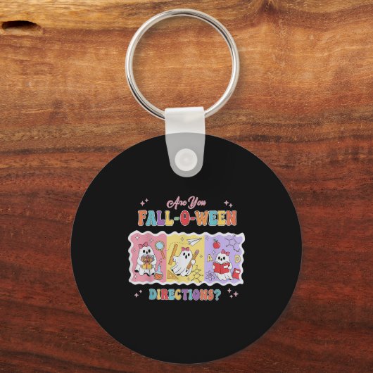 Funny Are You Fall O Ween Directions Teacher Hallo Sleutelhanger (Voorkant)