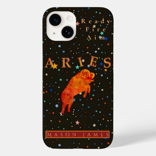 Funny Aries Zodiac Black Red, gepersonaliseerd Case-Mate iPhone Case (Achterkant)