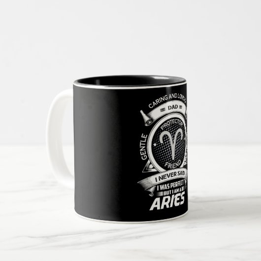 Funny Aries Zodiac Sign Two-Tone Coffee Mok (Voorkant links)