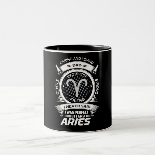Funny Aries Zodiac Sign Two-Tone Coffee Mok (Center)