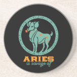 Funny Aries Zodiac Star Sign Astrology Birthday Zandsteen Onderzetter<br><div class="desc">Aries zodiac ster en symbool. retrospectief ontwerp voor degenen die in maart of april geboren zijn. Koel en grappige verjaardagsfeestartikelen voor Aries baby, koning, koningin, prinses en het leven van het feest. Ideaal voor diegenen die van constellatie, astrologie, sterrenteken en horoscoop houden. Geweldig kerstcadeau en verjaardagscadeau voor zoon, dochter, vrienden,...</div>