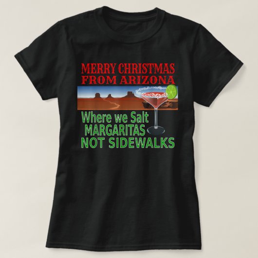 Funny Arizona Desert Vacation Kerstcactus T-shirt (Design voorkant)